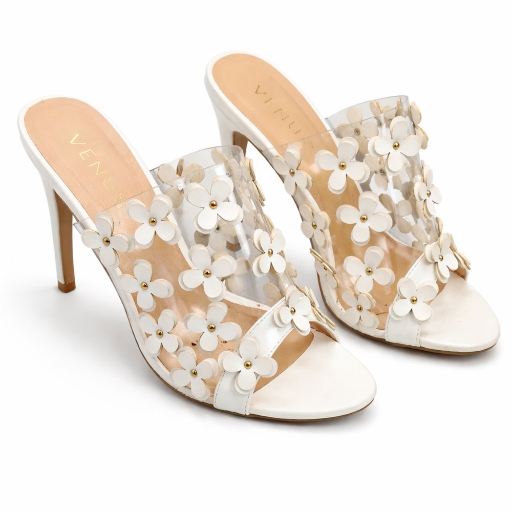 VENUS White Floral Women's With Box- Heels Size 8